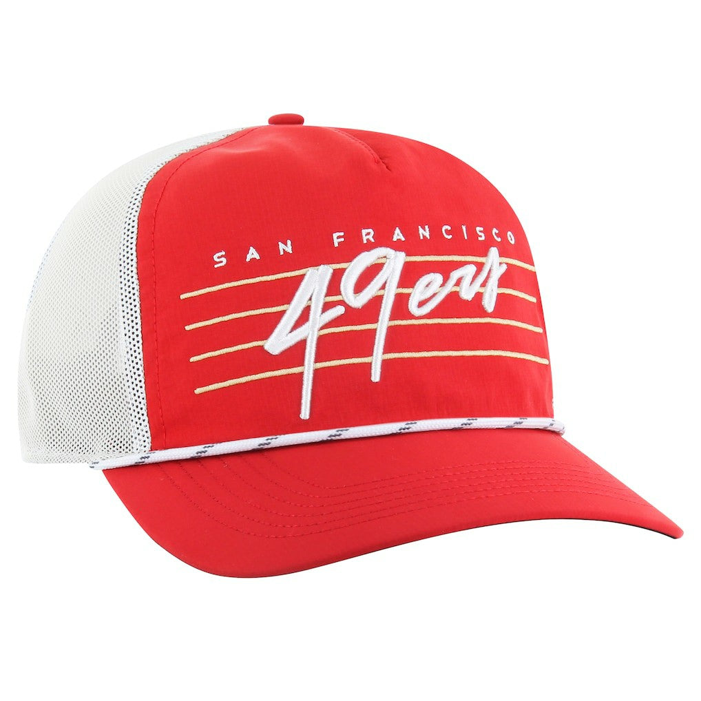 San Francisco 49ers '47 Downburst Relaxed Hitch Trucker Adjustable Hat Scarlet/White | 47 brand