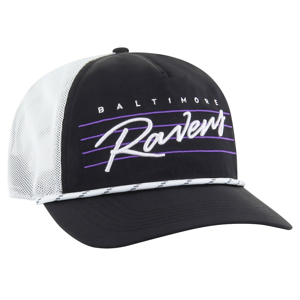 Baltimore Ravens '47 Downburst Relaxed Hitch Trucker Adjustable Hat Black/White | 47 brand