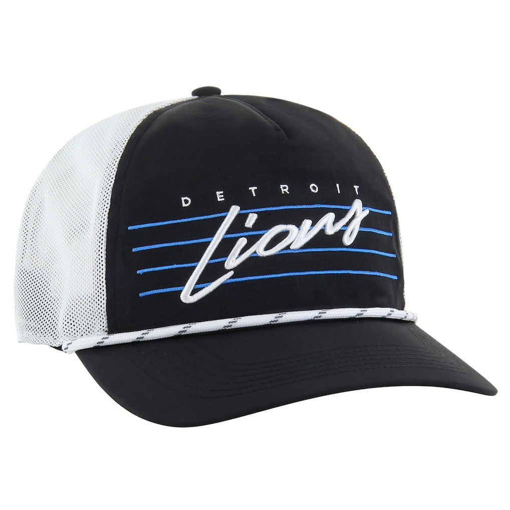 Detroit Lions '47 Downburst Relaxed Hitch Trucker Adjustable Hat Black/White | 47 brand