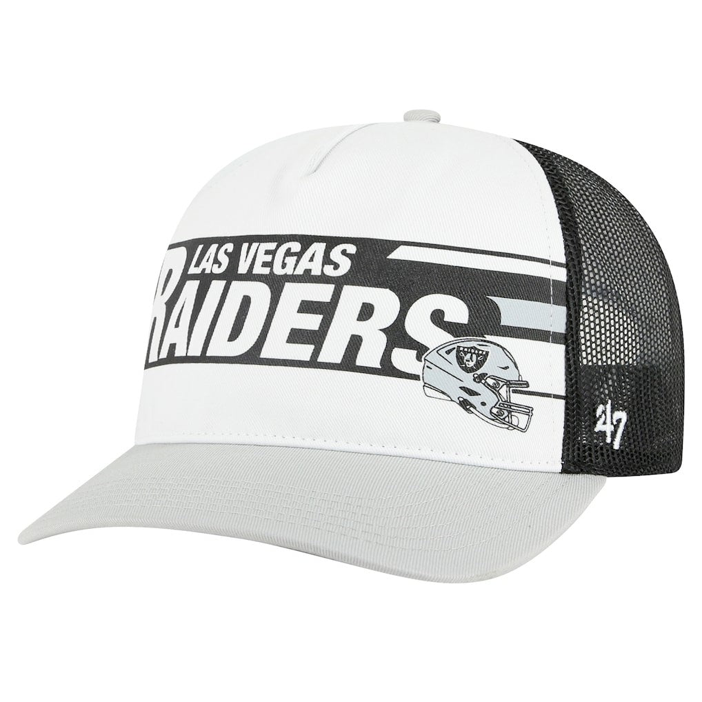 Las Vegas Raiders '47 Stack Line Hitch Trucker Adjustable Hat White/Gray | 47 brand