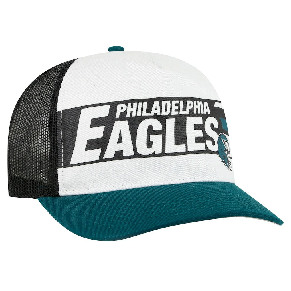 Philadelphia Eagles '47 Stack Line Hitch Trucker Adjustable Hat White/Midnight Green | 47 brand