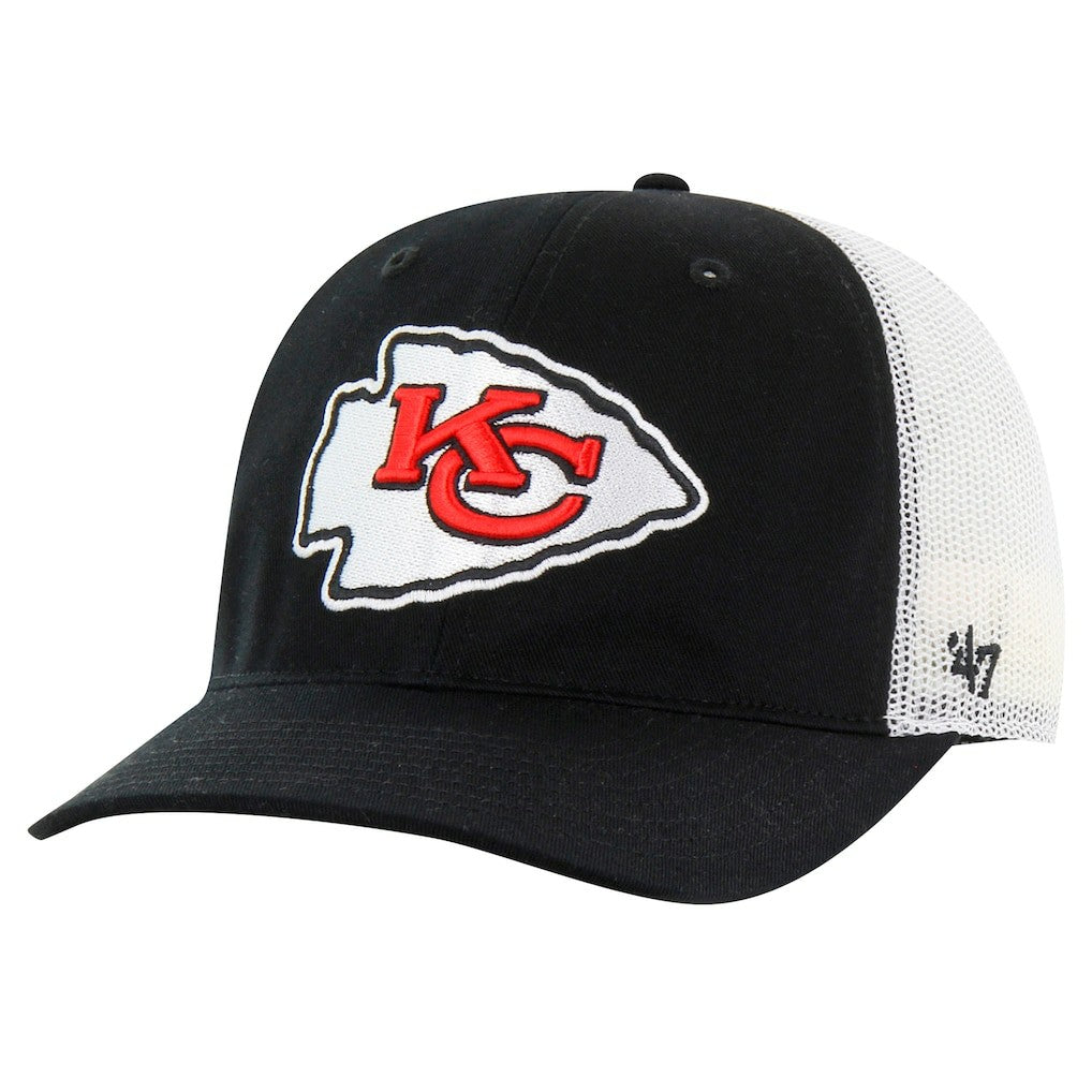 Kansas City Chiefs '47 Team Unstructured Trucker Adjustable Hat Black/White | 47 brand