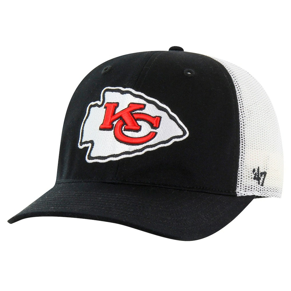 Kansas City Chiefs '47 Team Unstructured Trucker Adjustable Hat Black/White | 47 brand