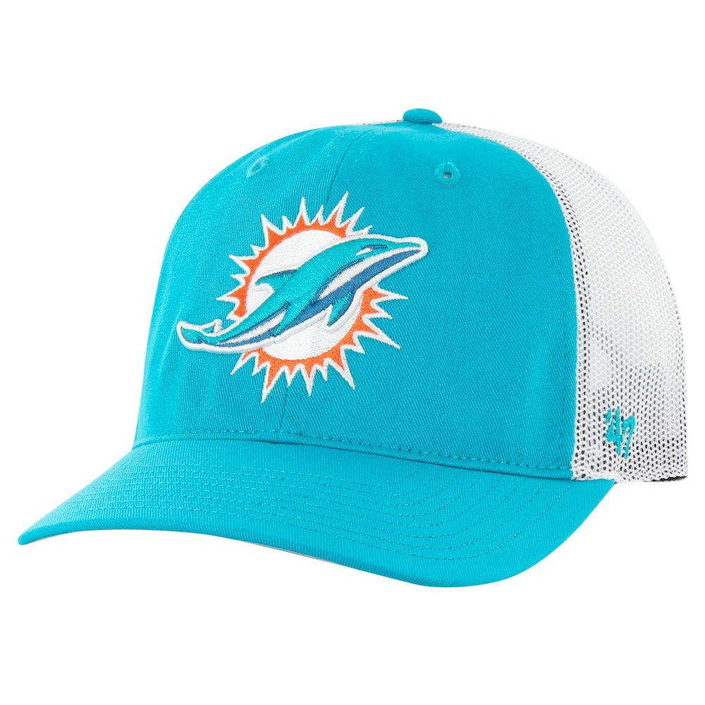 Miami Dolphins '47 Team Unstructured Trucker Adjustable Hat Aqua/White | 47 brand