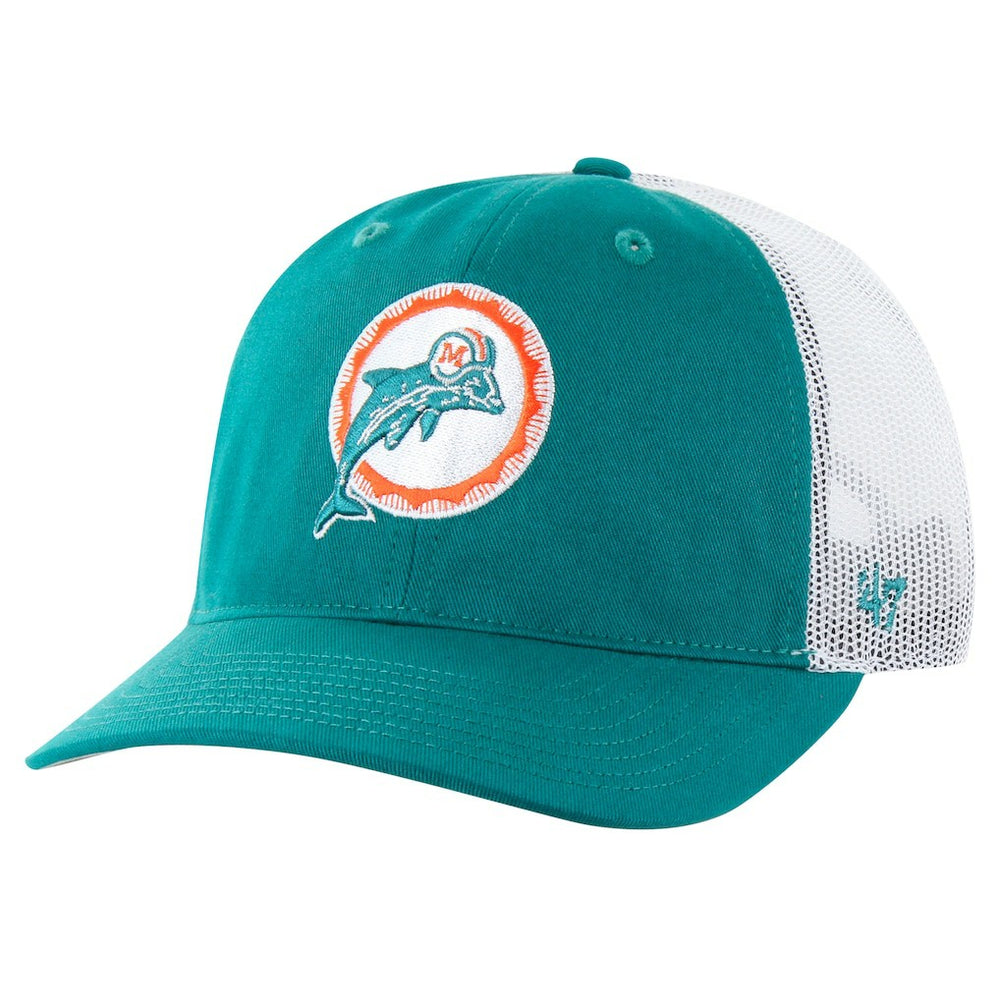 Miami Dolphins '47 Team Unstructured Trucker Adjustable Hat Aqua/White | 47 brand