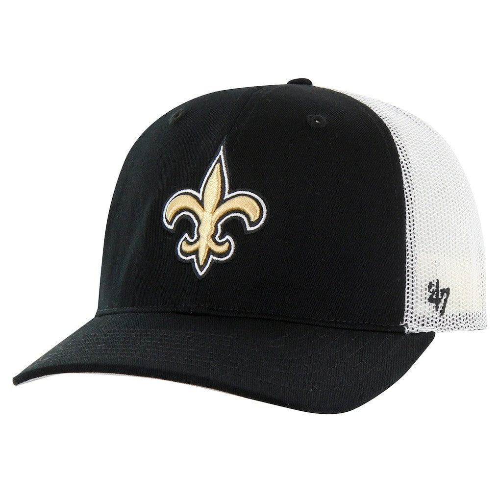 New Orleans Saints '47 Team Unstructured Trucker Adjustable Hat Black/White | 47 brand