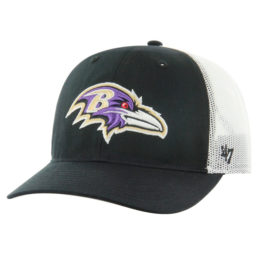 Baltimore Ravens '47 Team Unstructured Trucker Adjustable Hat Black/White | 47 brand