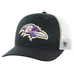 Baltimore Ravens '47 Team Unstructured Trucker Adjustable Hat Black/White | 47 brand