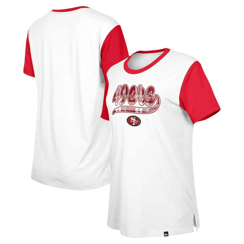 San Francisco 49ers New Era Women's 3rd Down T-Shirt White/Scarlet | NFL