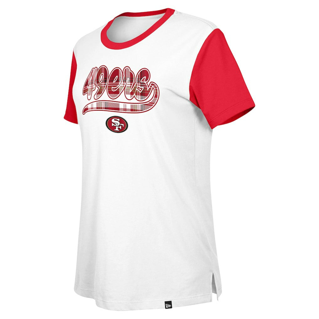 San Francisco 49ers New Era Women's 3rd Down T-Shirt White/Scarlet | NFL