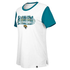 Jacksonville Jaguars New Era Women's 3rd Down T-Shirt White/Teal | NFL