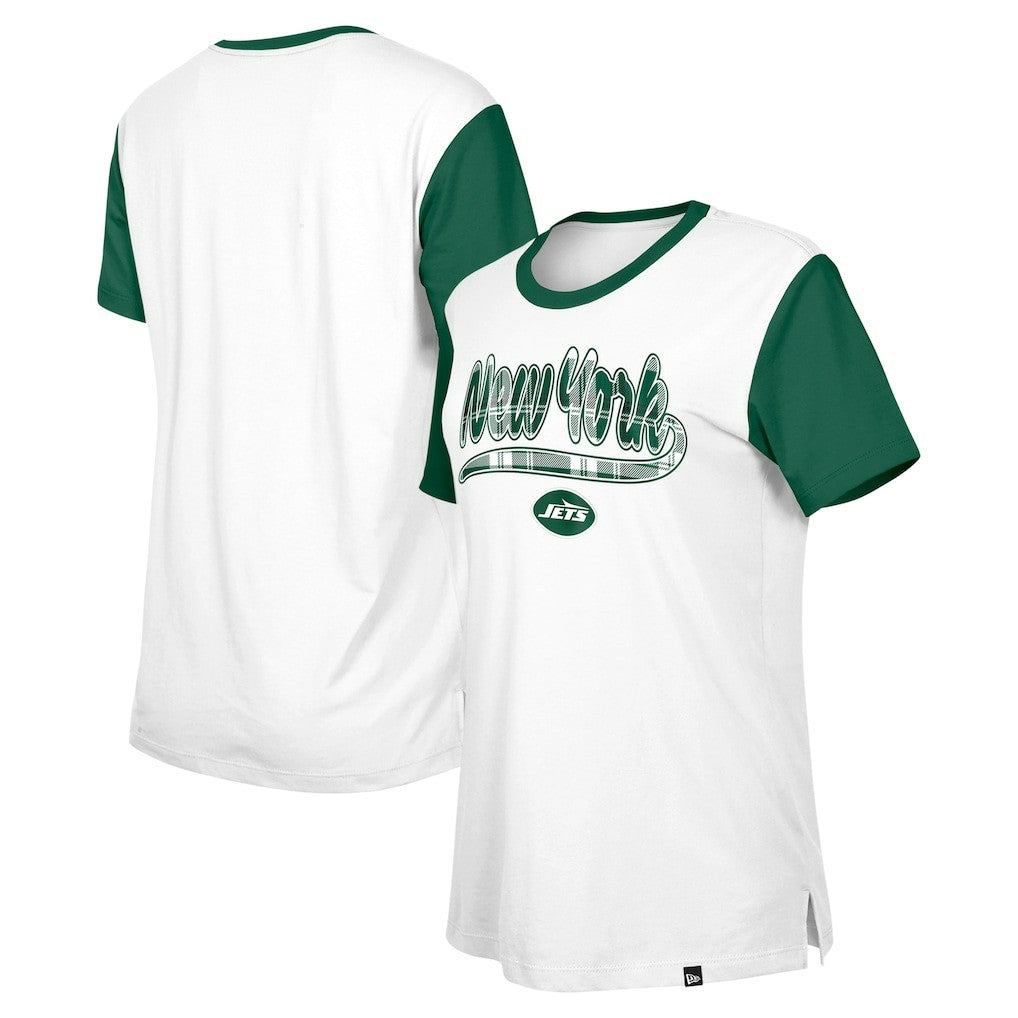 New York Jets New Era Women's 3rd Down T-Shirt White/Green | NFL