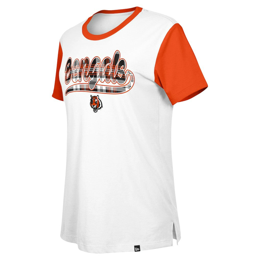 Cincinnati Bengals New Era Women's 3rd Down T-Shirt White/Orange | NFL