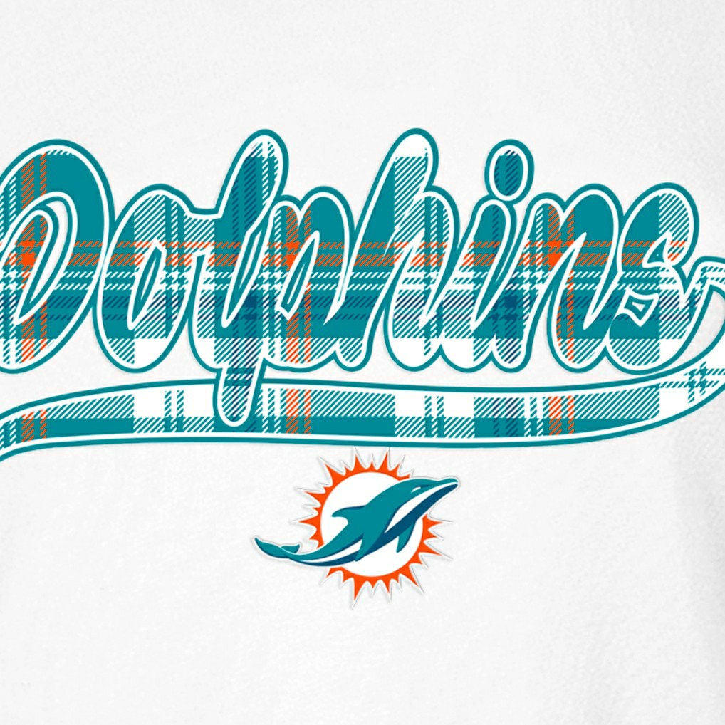 Miami Dolphins New Era Women's 3rd Down T-Shirt White/Aqua | NFL