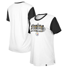 Pittsburgh Steelers New Era Women's 3rd Down T-Shirt White/Black | NFL