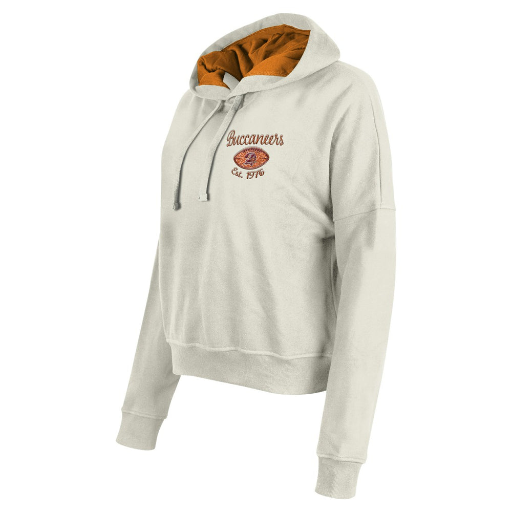 Tampa Bay Buccaneers New Era Women's 3rd Down Historic Pullover Hoodie Cream | NFL