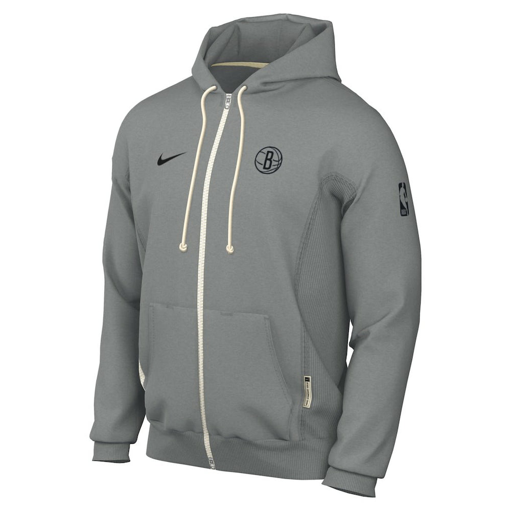 Brooklyn Nets Authentic Standard Issue Full-Zip Hoodie Jacket Gray - NBA