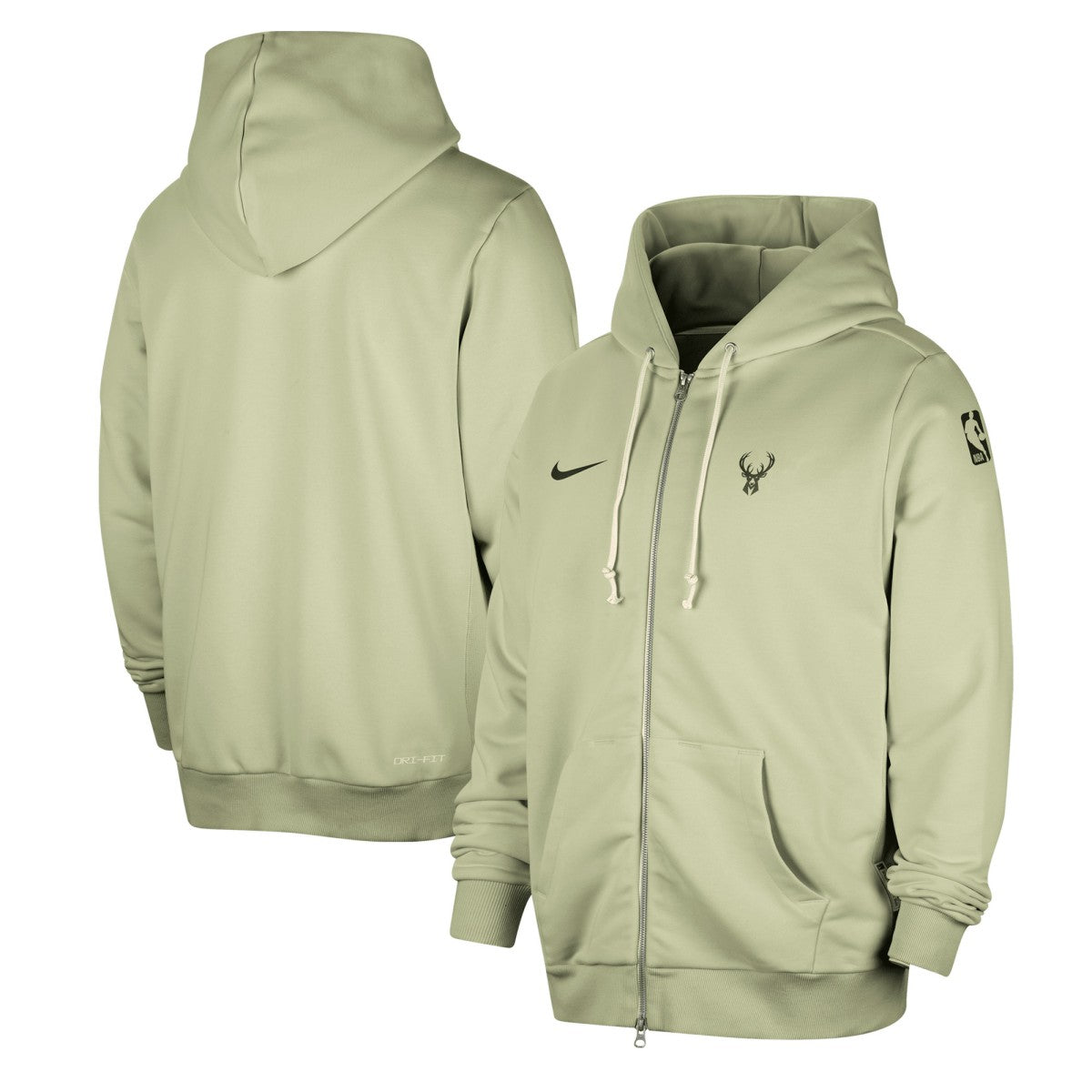 Milwaukee Bucks Authentic Standard Issue Full-Zip Hoodie Jacket Green - NBA