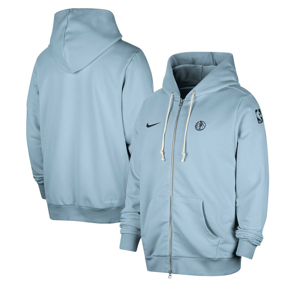 Dallas Mavericks Authentic Standard Issue Full-Zip Hoodie Jacket Light Blue - NBA