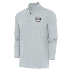 Detroit Pistons Antigua Metallic Logo Hunk Quarter-Zip Pullover Heather Gray - NBA