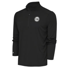 Detroit Pistons Antigua Metallic Logo Tribute Quarter-Zip Pullover Charcoal - NBA