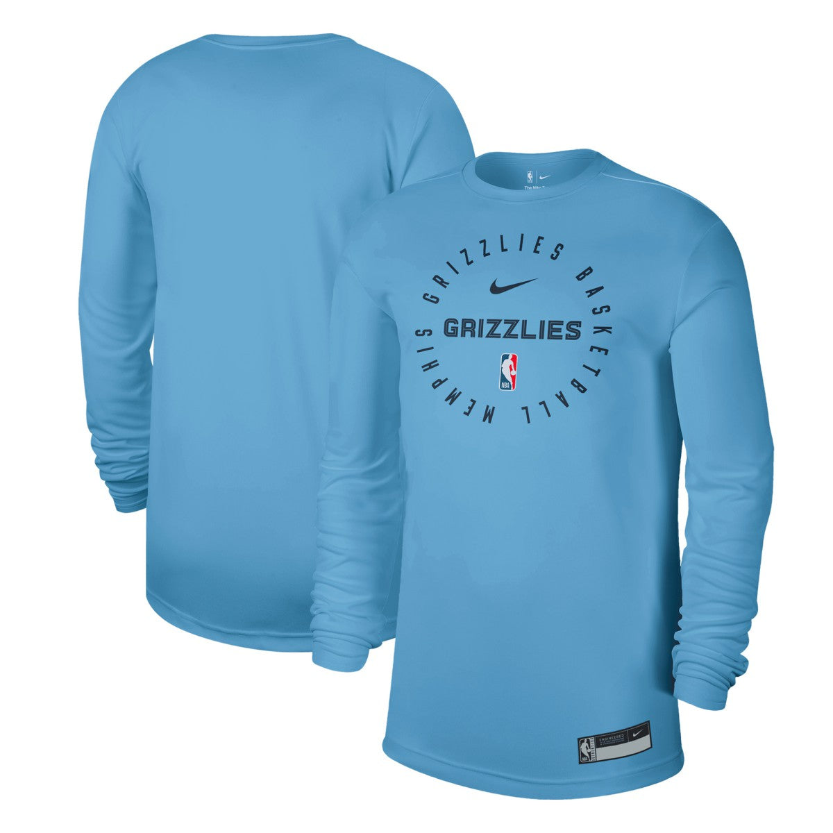 Memphis Grizzlies 2024/25 Legend On-Court Practice Long Sleeve T-Shirt Light Blue - NBA