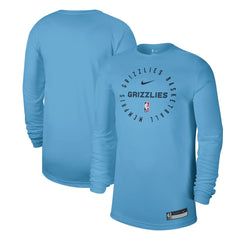 Memphis Grizzlies 2024/25 Legend On-Court Practice Long Sleeve T-Shirt Light Blue - NBA