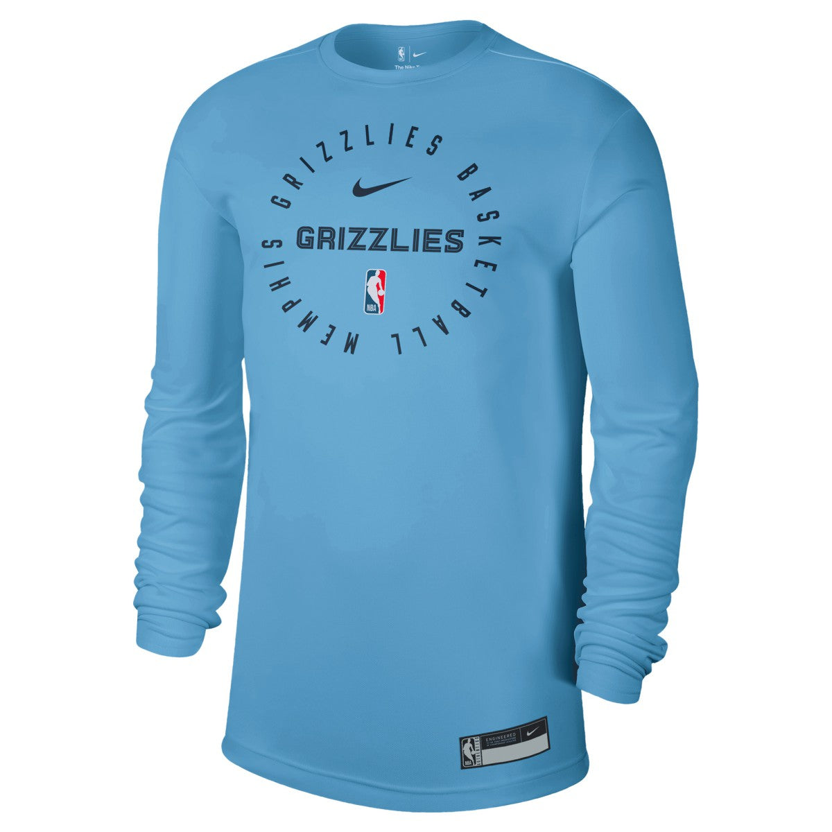 Memphis Grizzlies 2024/25 Legend On-Court Practice Long Sleeve T-Shirt Light Blue - NBA