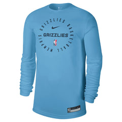 Memphis Grizzlies 2024/25 Legend On-Court Practice Long Sleeve T-Shirt Light Blue - NBA