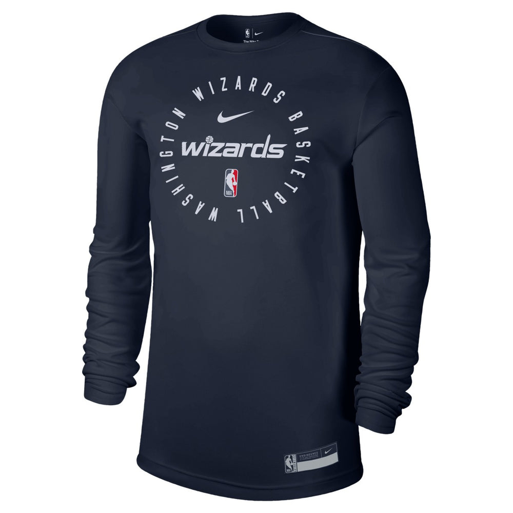 Washington Wizards 2024/25 Legend On-Court Practice Long Sleeve T-Shirt Navy - NBA