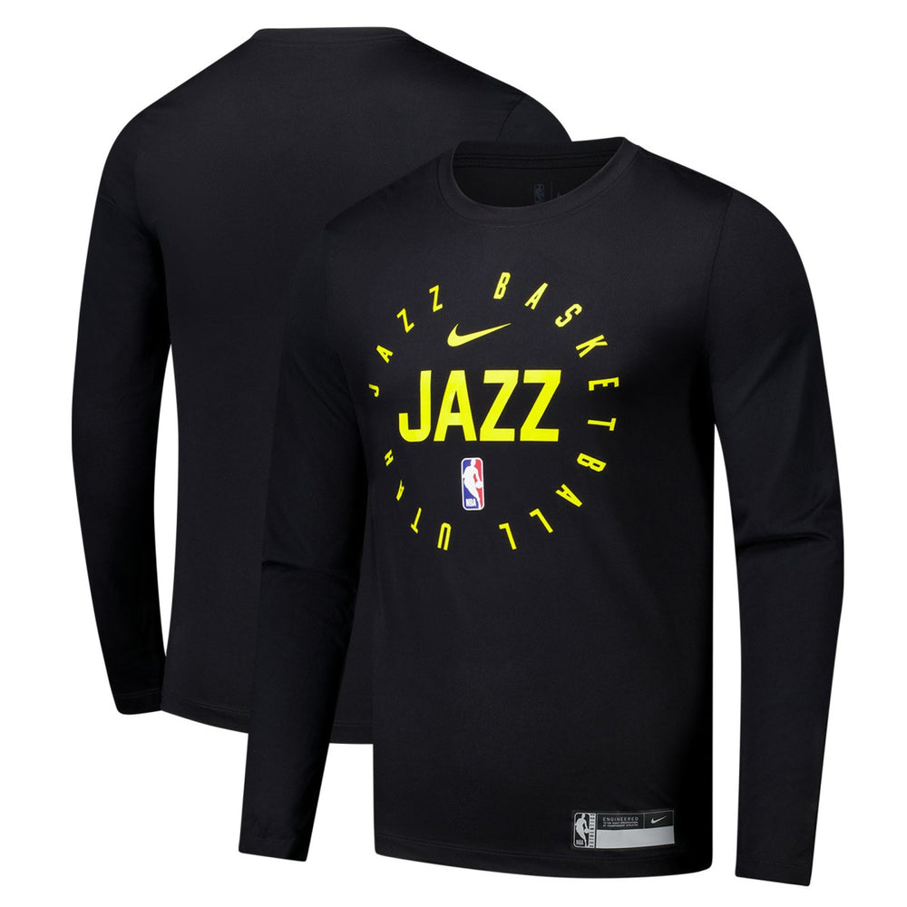 Utah Jazz 2024/25 Legend On-Court Practice Long Sleeve T-Shirt Black - NBA