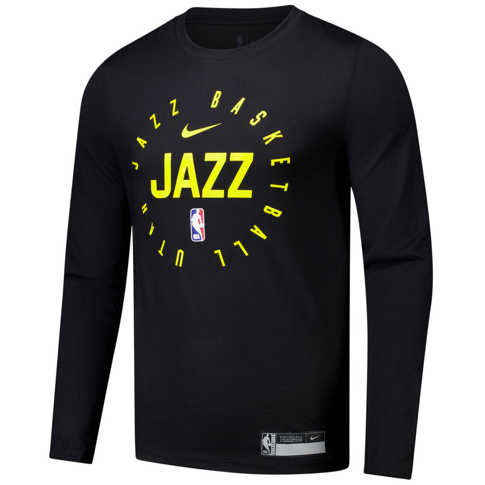 Utah Jazz 2024/25 Legend On-Court Practice Long Sleeve T-Shirt Black - NBA
