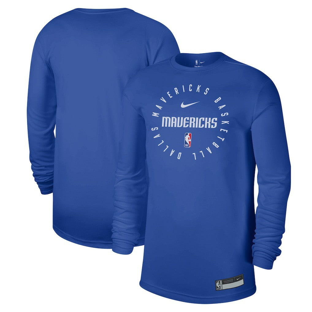 Dallas Mavericks 2024/25 Legend On-Court Practice Long Sleeve T-Shirt Blue - NBA