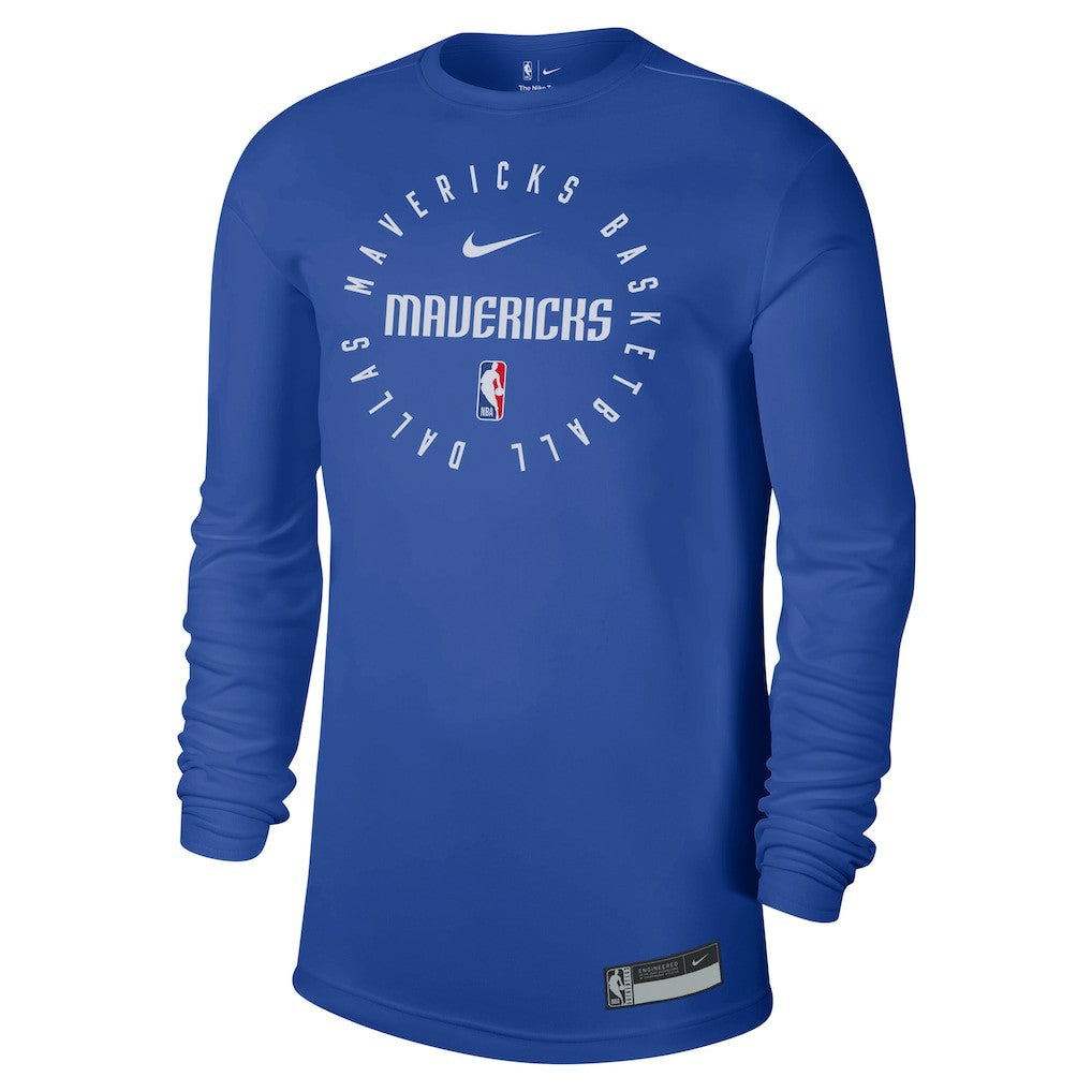 Dallas Mavericks 2024/25 Legend On-Court Practice Long Sleeve T-Shirt Blue - NBA