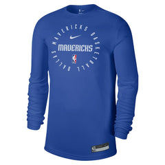 Dallas Mavericks 2024/25 Legend On-Court Practice Long Sleeve T-Shirt Blue - NBA