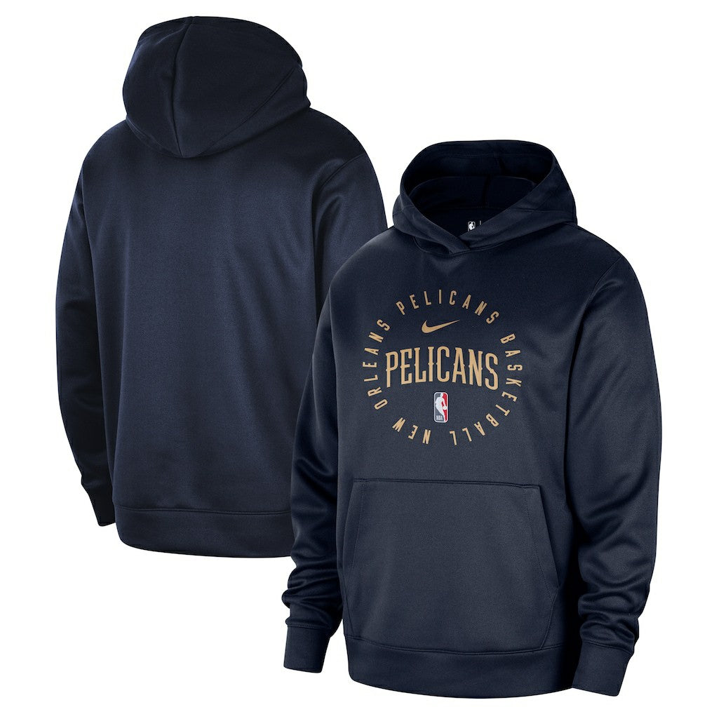 New Orleans Pelicans 2024/25 Spotlight On-Court Practice Performance Pullover Hoodie Navy - NBA