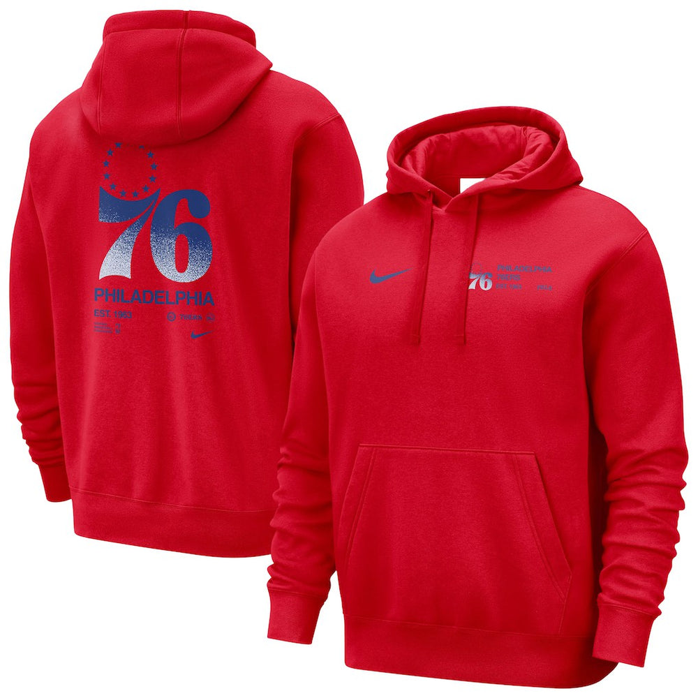 Philadelphia 76ers Courtside Club Pullover Hoodie Red - NBA