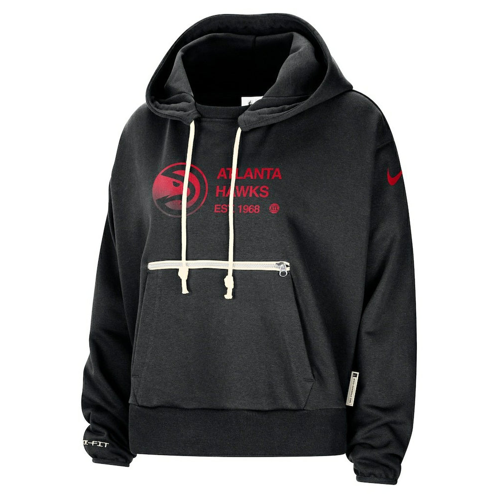 Atlanta Hawks Women's Courtside Standard Issue Performance Pullover Hoodie Black - NBA