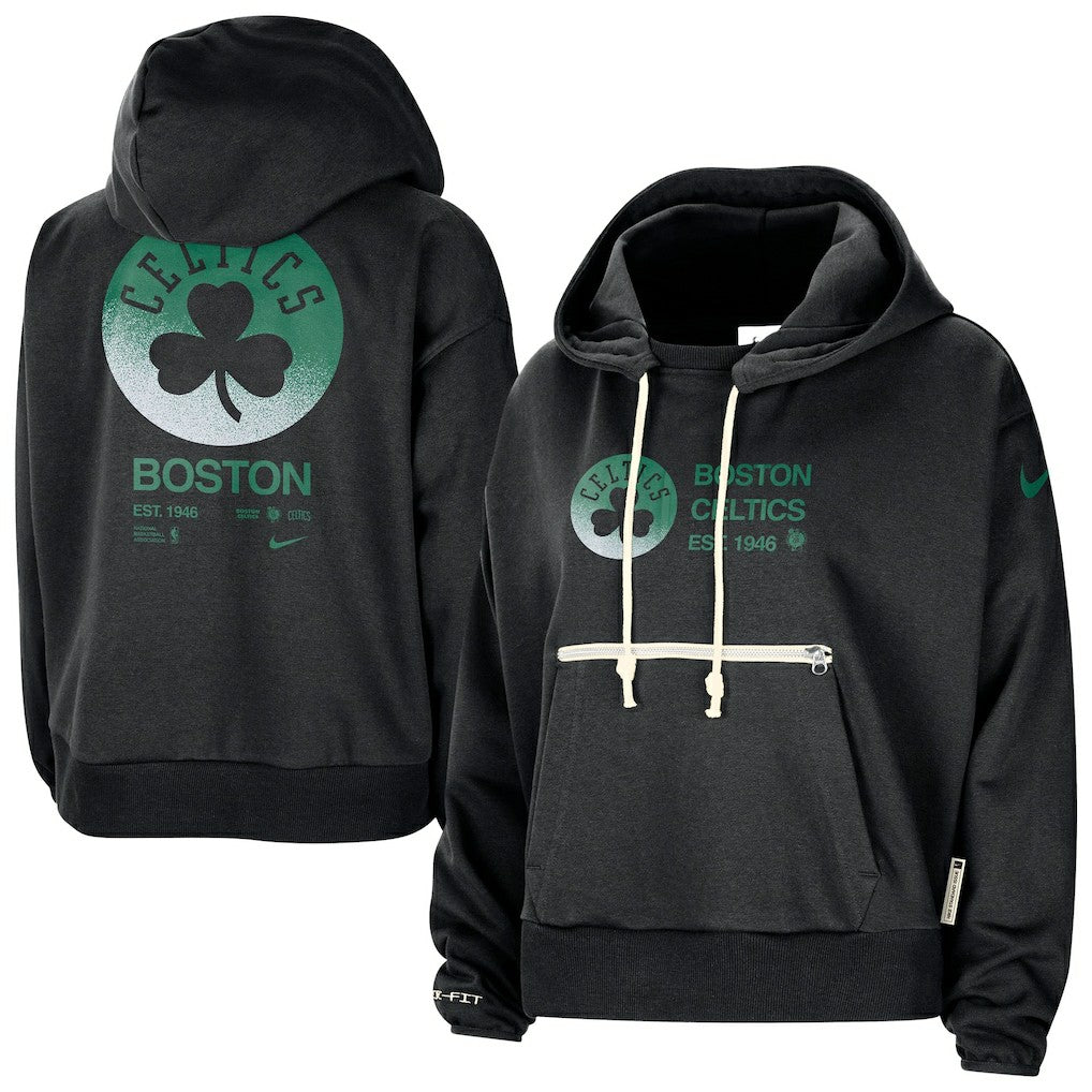 Boston Celtics Women's Courtside Standard Issue Performance Pullover Hoodie Black - NBA