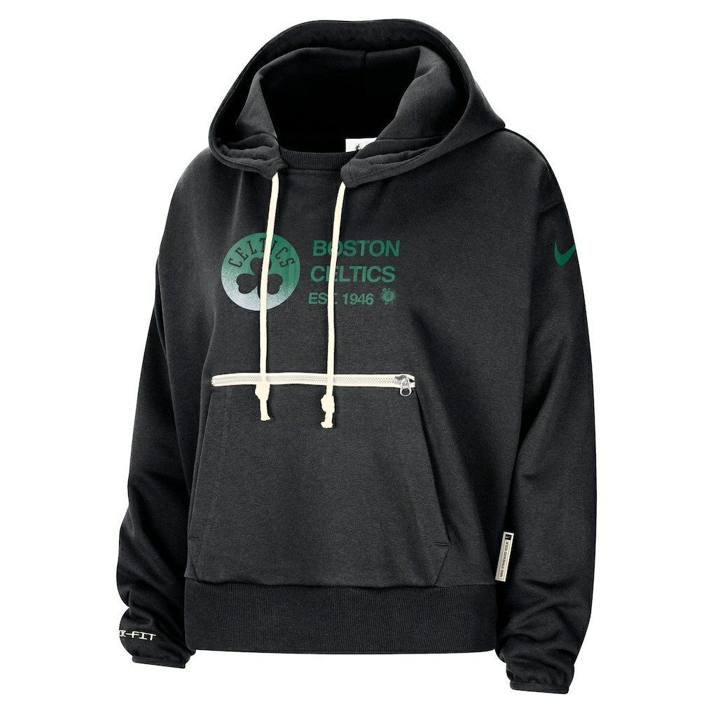 Boston Celtics Women's Courtside Standard Issue Performance Pullover Hoodie Black - NBA