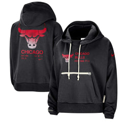 Chicago Bulls Women's Courtside Standard Issue Performance Pullover Hoodie Black - NBA