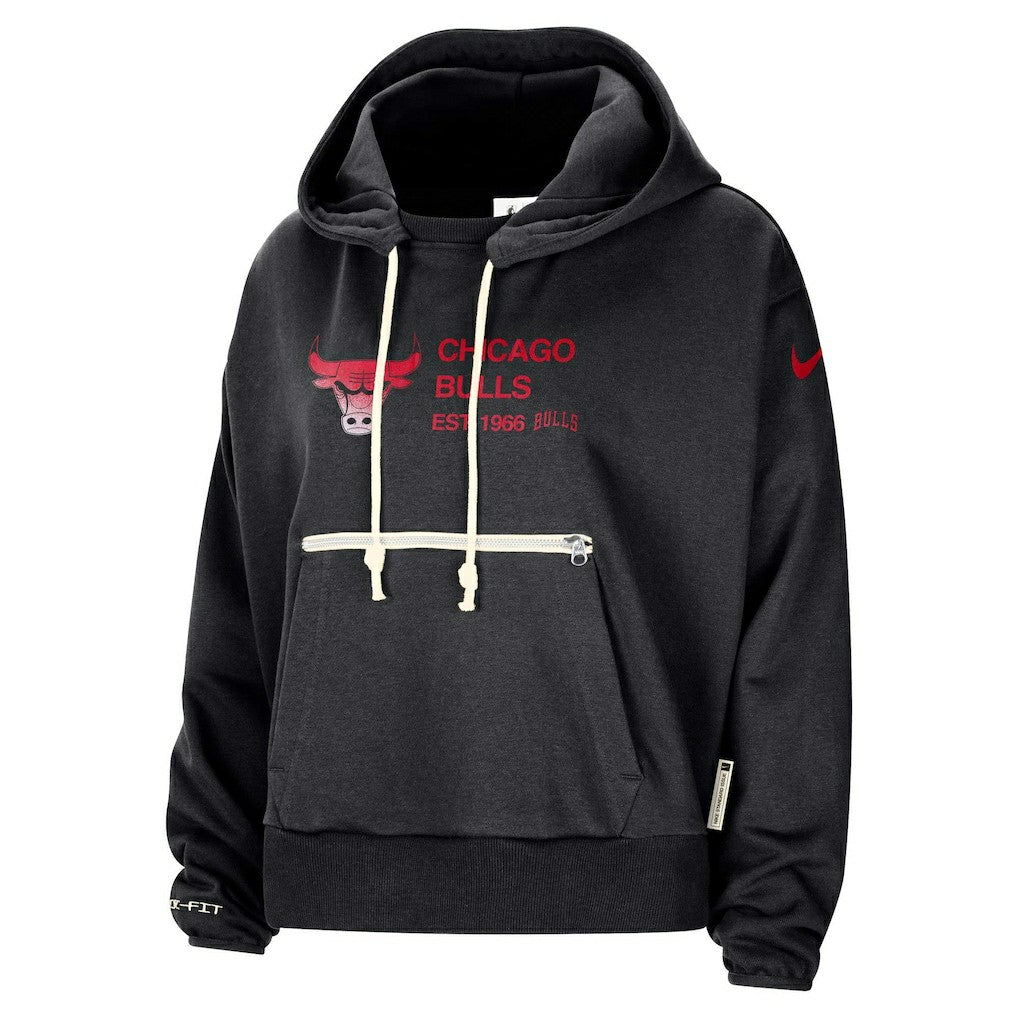 Chicago Bulls Women's Courtside Standard Issue Performance Pullover Hoodie Black - NBA
