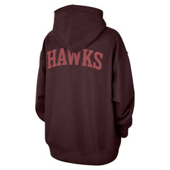 Atlanta Hawks Jordan Brand Women's Courtside Statement Edition Oversize Pullover Hoodie Burgundy - NBA