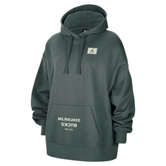 Milwaukee Bucks Jordan Brand Women's Courtside Statement Edition Oversize Pullover Hoodie Green - NBA
