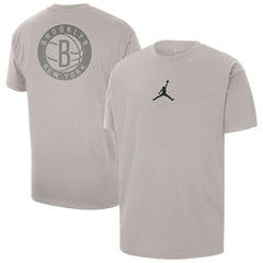 Brooklyn Nets Jordan Brand Statement Edition Jumpman Flight Heavyweight T-Shirt Stone - NBA
