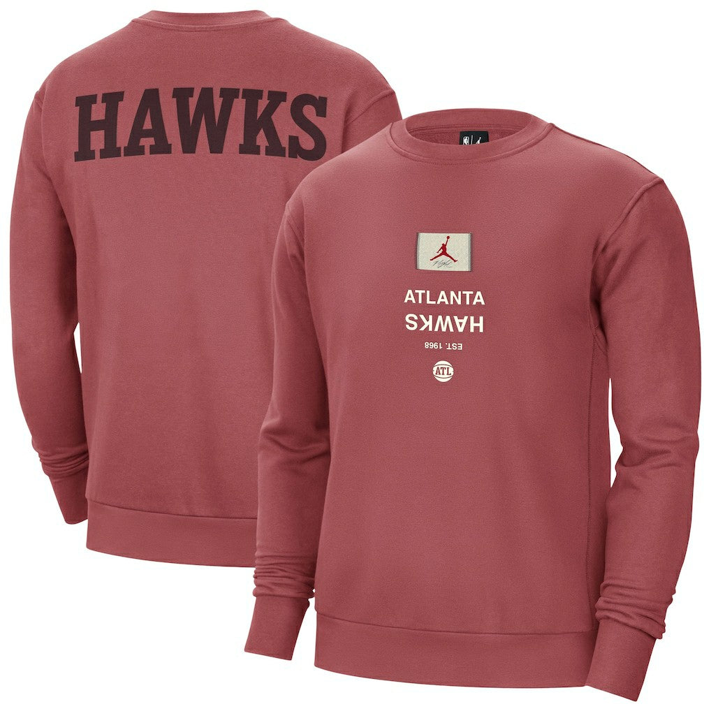 Atlanta Hawks Jordan Brand Courtside Statement Edition Heavyweight Pullover Sweatshirt Red - NBA