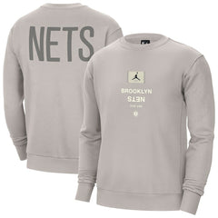 Brooklyn Nets Jordan Brand Courtside Statement Edition Heavyweight Pullover Sweatshirt Stone - NBA