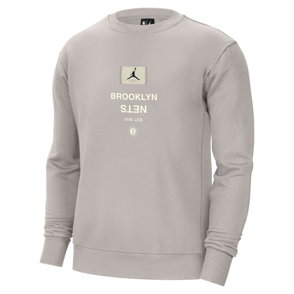 Brooklyn Nets Jordan Brand Courtside Statement Edition Heavyweight Pullover Sweatshirt Stone - NBA
