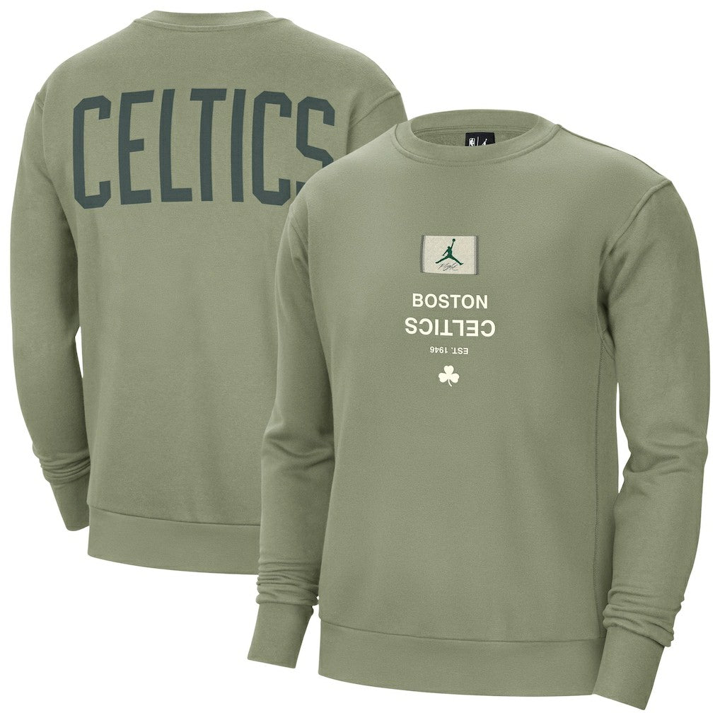 Boston Celtics Jordan Brand Courtside Statement Edition Heavyweight Pullover Sweatshirt Green - NBA