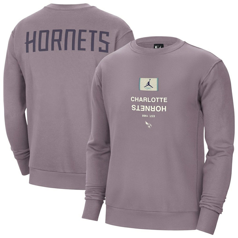 Charlotte Hornets Jordan Brand Courtside Statement Edition Heavyweight Pullover Sweatshirt Purple - NBA